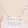 Love EKG Necklace Paw Print Clavicle Pendant Heartbeat Choker Stainless Steel Jewelry for Women Pet Lover Trend Gifts Wholesale