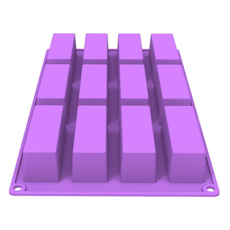 6-Cavity 12-Cavity Square Silicone Mold Baking Soap Making Chocolate Candy Cookie Crafting