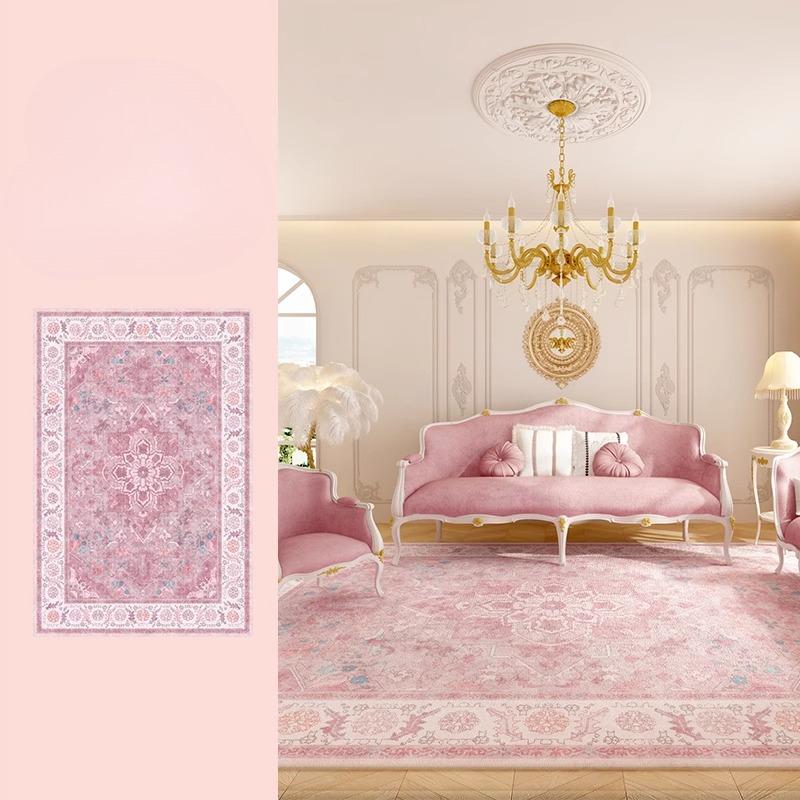 French Style Bedroom Decor Pink Carpet Large Area Carpets for Living Room Fluffy Soft Cloakroom Floor Mat Thick Plush Lounge Rug