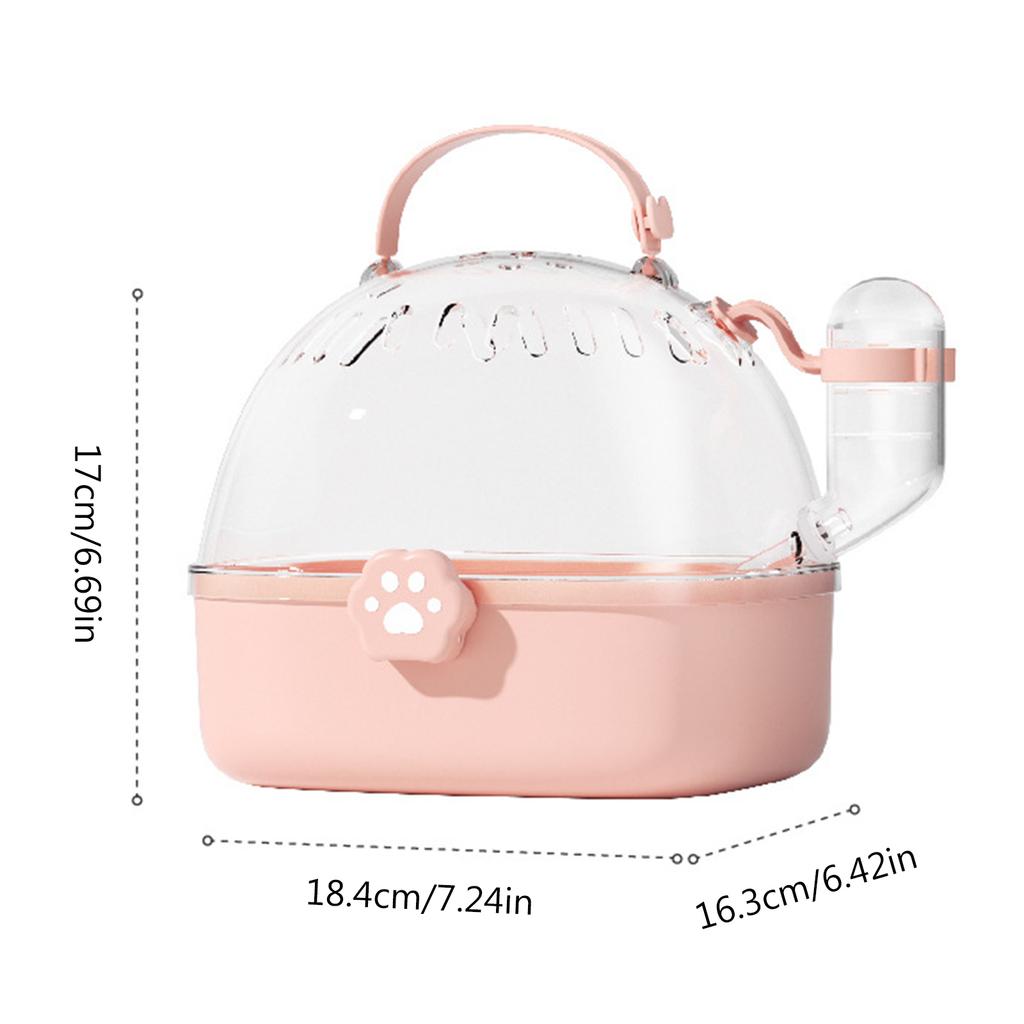 Hamster Outdoor Carriers Cage Portable Hamster Cage with Clear Large Flip Cover for Hamster Bird Carrying Pet Supplies