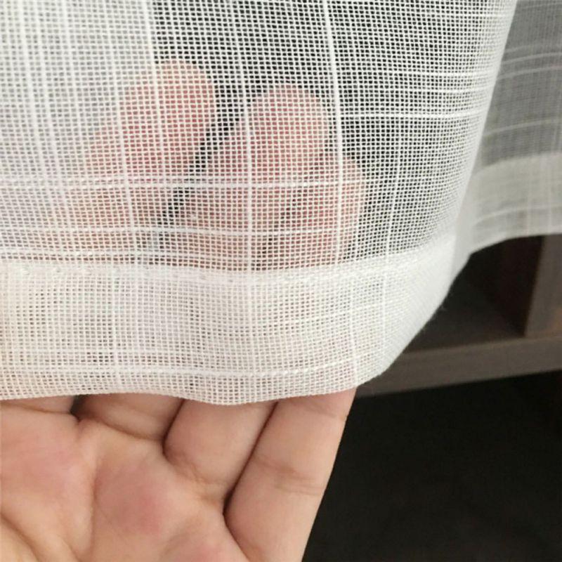 1pcs White Embroidered Short Curtains Translucent Gauze Curtains Decorative Curtain