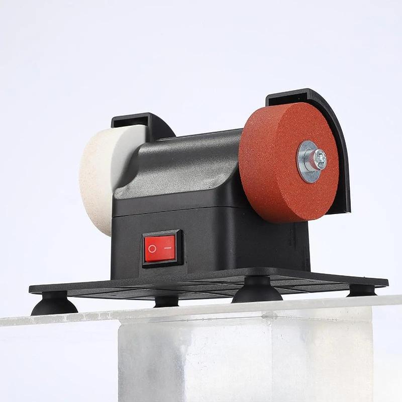 Mini Knife And Scissor Sharpener With Protective Cover; Versatile Dual-Wheel Electric Sharpener (220V).