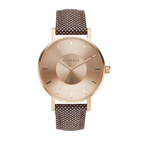 

KLASSE14 Volare 36mm Rose Gold Brown Leather Wool VO17SA001W Watch [KLASSE14] Men s Women s [Used]