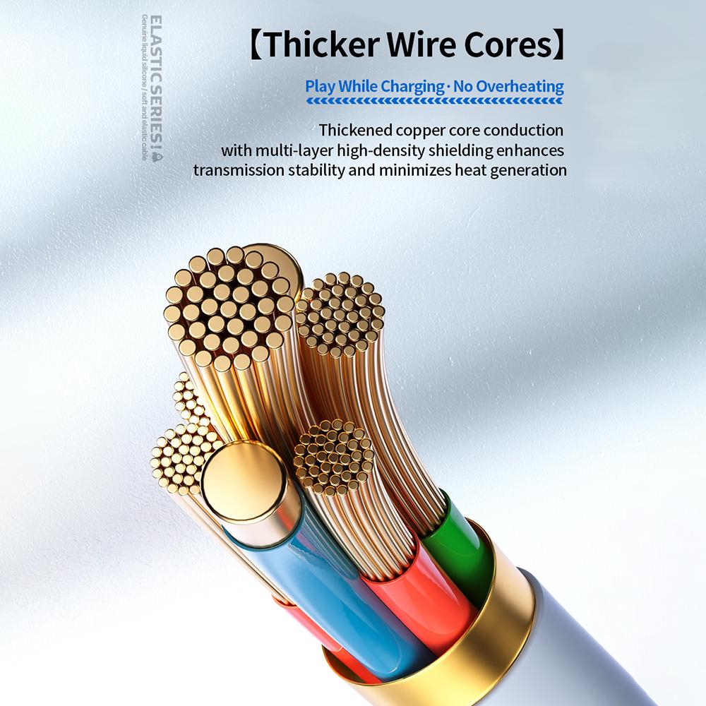 WEKOME WDC-55 Type-C to Lightning Cable PD30W 480Mbps Elastic Liquid Silicone Fast Charging Data Cable