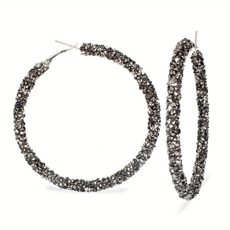 1 Pair Fashionable Temperament Earrings Women Exaggerated Large Circle Versatile Earrings