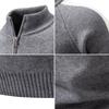 2025 Winter Men's Korean Style Half-Zip Stand Collar Knit Pullover, Plus Size Casual Base Layer