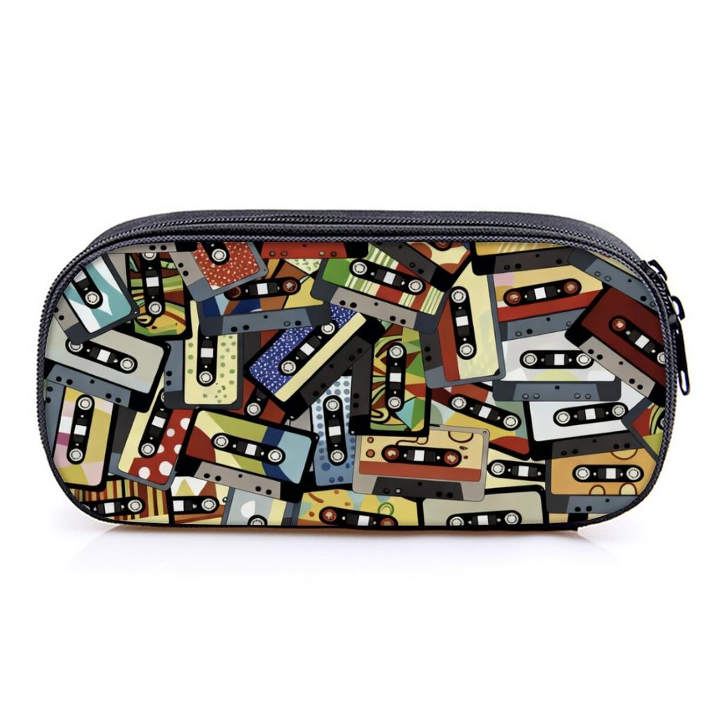 Hot Sales Tape Print Layered Fabric Pencil Case 3D Cartoon Pen Bag Best Gift for Boys/Girls School & Office Supplies