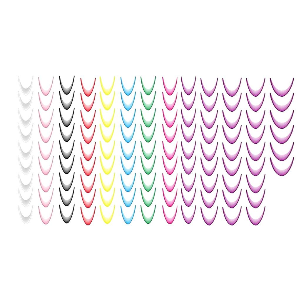 Color Gradient French Half Moon Nail Sticker Line Sticker Nude (12 PCS/set)