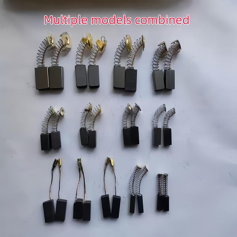 50pcs For Drills Sanders Grinders Motors Durable Motor Repair Parts Kit Heavy Duty Carbon Brush with Metal Bases