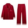 Pajamas Spring Long Sleeves Simulation Silk Homewear Premium English Embroidery Red Set