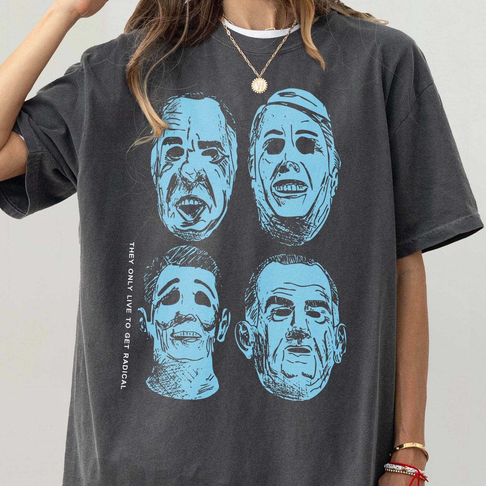 90s Point Action Movie T-Shirt: Break Bank Robbery Masks - Vintage Graphic Tee L