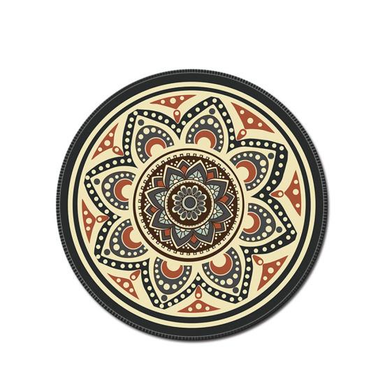 Vintage Bohemian rund musematte Datamaskin 3D-spill Anti-slip musemattematte