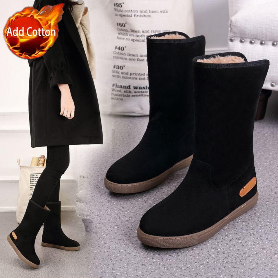 

Fashion Winter Round Toe Half High Soft Sole Woman Shoes Designer Luxury Lamb 2025 New in Plush Warm Hot Sale Work Snow Boots for Women 35
