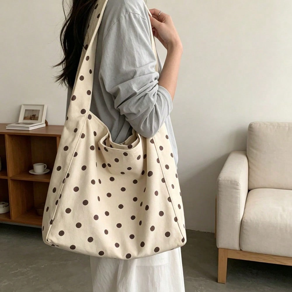 Spring and Summer Fashion Shoulder Bag Temperament Polka Dot Large Capacity Tote Bag