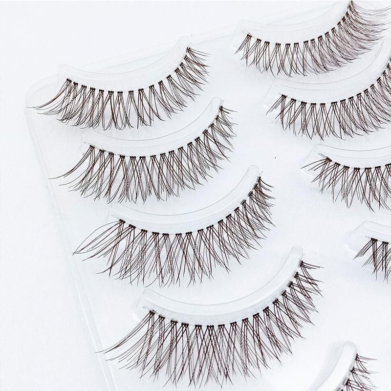 Lashie - Set of 5 Pairs: Criss Cross Clear Band False Eyelashes