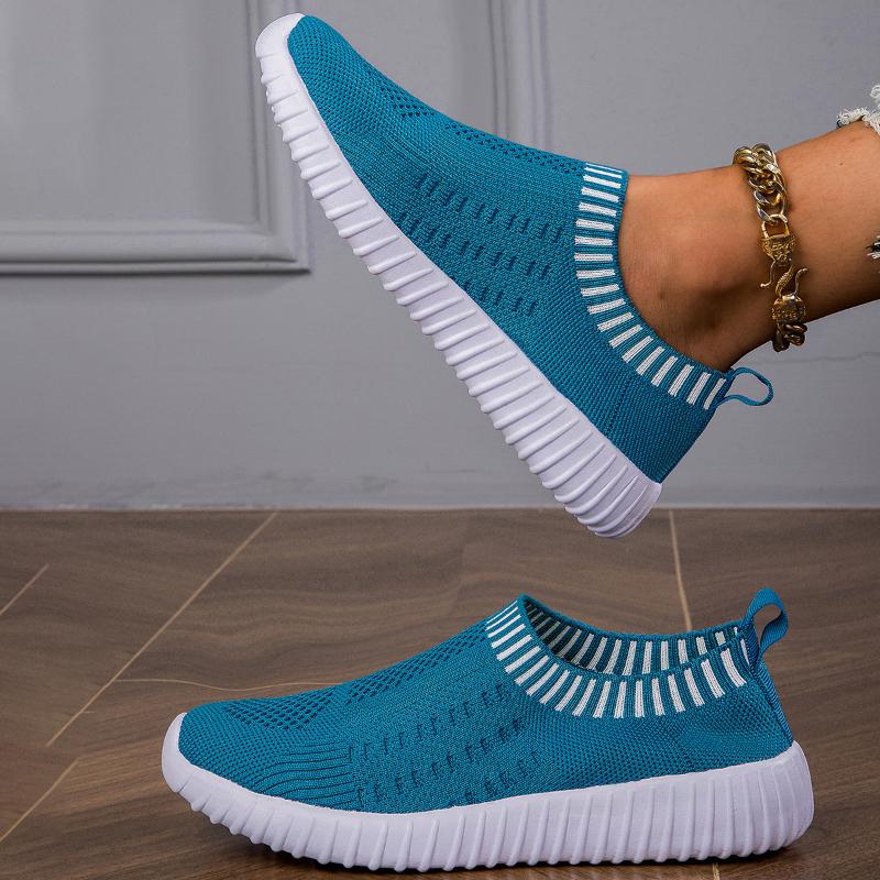 Pantofi de antrenament ușori și la modă pentru femei, plasă, plat, pantofi de alergare pentru exterior 2024, cu talpă plată și moale, pantofi de drumeție