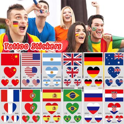 National Flag Tattoo Sticker Waterproof Face Sticker Basketball Game Football Game World Cup Party Marathon Hand Sticker Face Sticker Arm Sticker