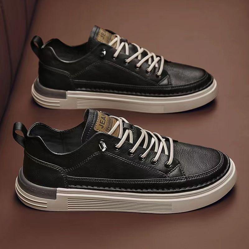 2025 Men's Trendy Autumn White Leather Casual Sports Shoes