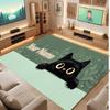 Cat Theme Crystal Velvet Floor Rug Personalized Custom Name Text Warm Carpet Home Decoration