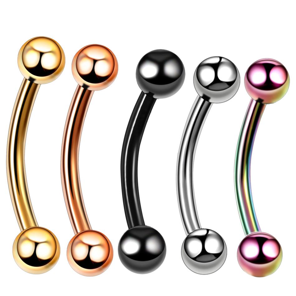 1 Stück G23 Titan Augenbrauen Bananen Piercing Ring Gebogener Barbell Lippenring Snug Daith Helix Rook Ohrring Knorpel Tragus Schmuck 16G