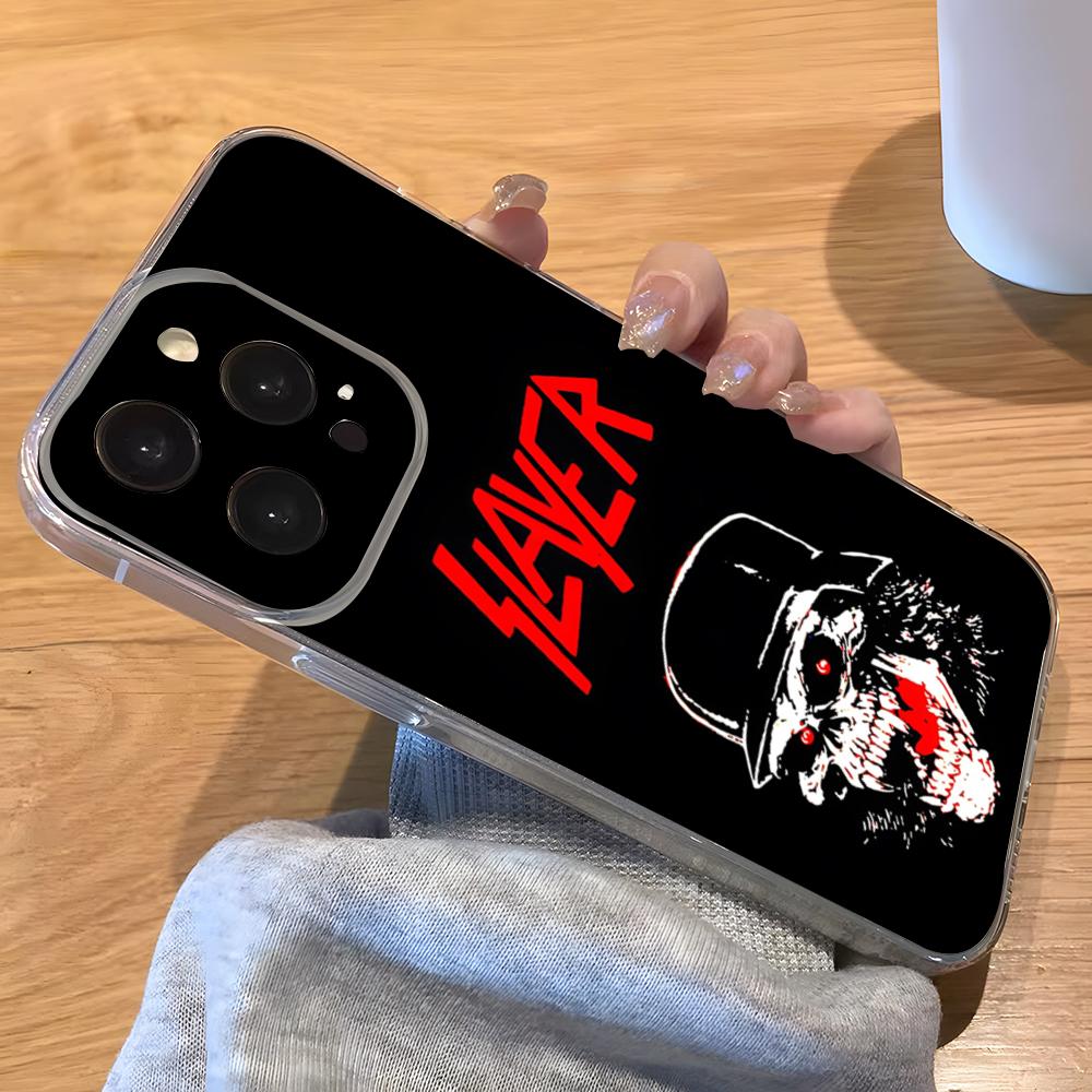 

Slayer Heavy Metal Rock Band Phone Case For IPhone 17 Pro Max 16 15 14 Pro Max 13 11 Xs Xr 8 7Plus Transparent Cover iPhone 11 Pro