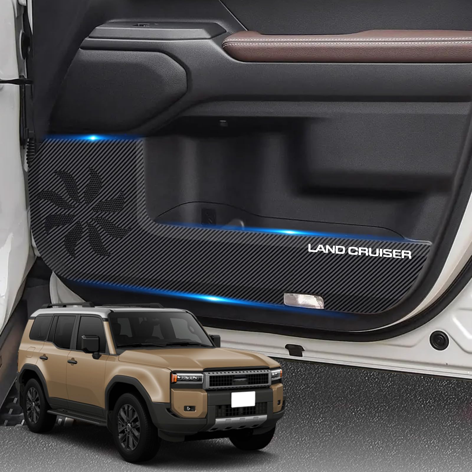 HUDIY Эксклюзивный дизайн накладки на пороги для Land Cruiser 250 Series LAND CRUISER logo included