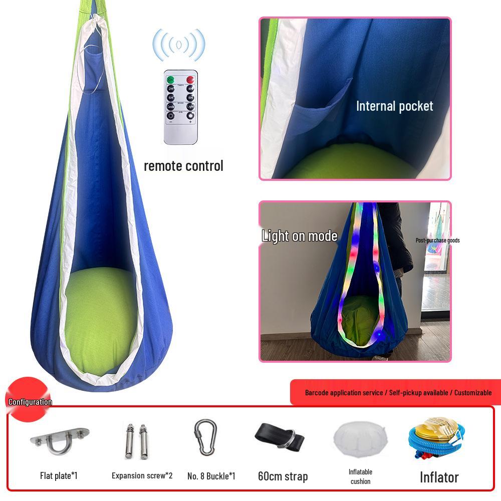LED-Lit Portable Hanging Chair for Kids – Indoor/Outdoor Creative Nylon Swing