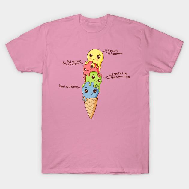 T Shirt Women Ice Cream Happiness Harajuku Print Kawaii Tshirt Summer Short Sleeve Female T-Shirt Top Tee