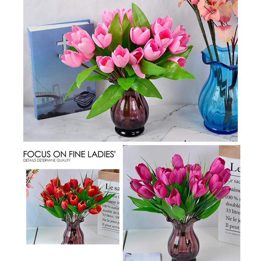 2pcs Artificial Flowers Tulips Real Touch Hand Faux Flower for Wedding Decoration Party Arrangements Garden Decor