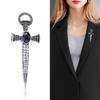 Blucome Vintage Sword-shaped Black Brooch Pins Women Brooch for Coat Suit Lapel Pins New Year Gift