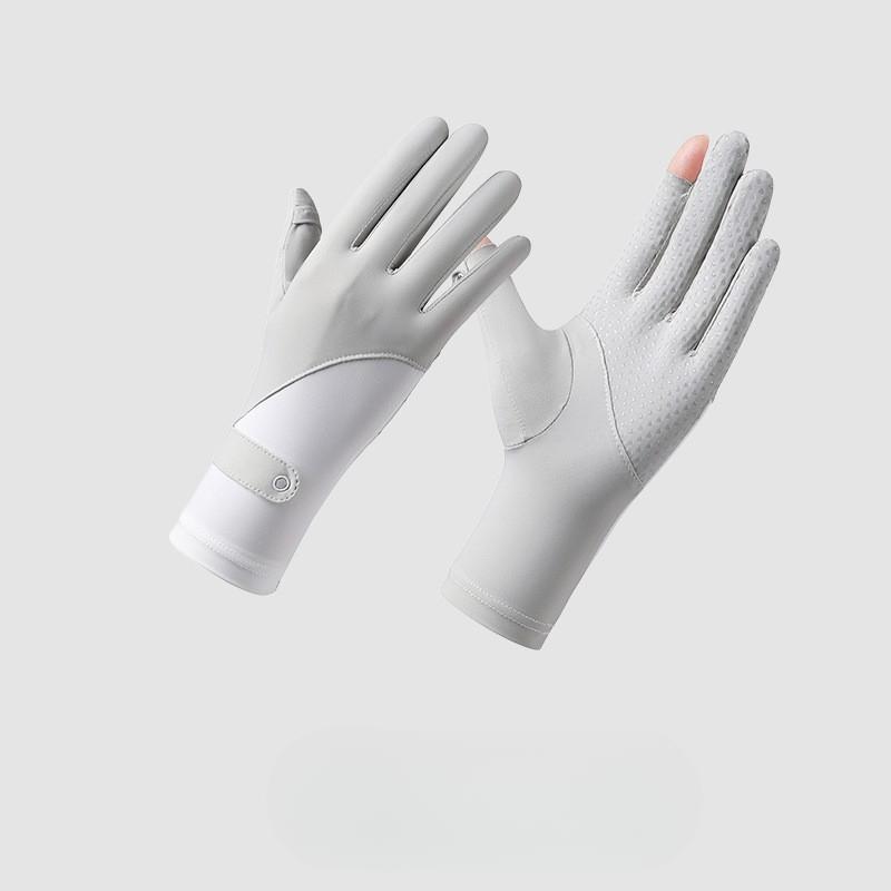 

Перчатки из ледяного шелка для женщин, тонкие летние, для защиты от солнца и УФ-лучей, для вождения и езды, противоскользящие, с сенсорными пальцами One Size