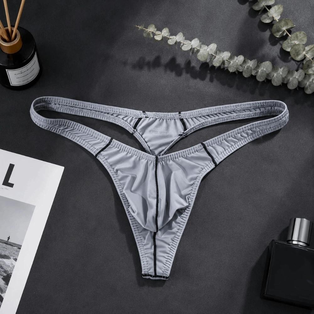 Seamless Men Underwear Low Waist T-back Briefs Simple Men's Thong Daily Wear