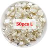 50PCS 14-18mm White Rose Pearl Buttons Pre-Drilled Hole Simple Elegant Versatile Decor Accessories DIY Clothing Craft Projects