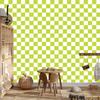 Checkerboard Wallpaper Lime and White for Living Room and Bedroom 50x1000