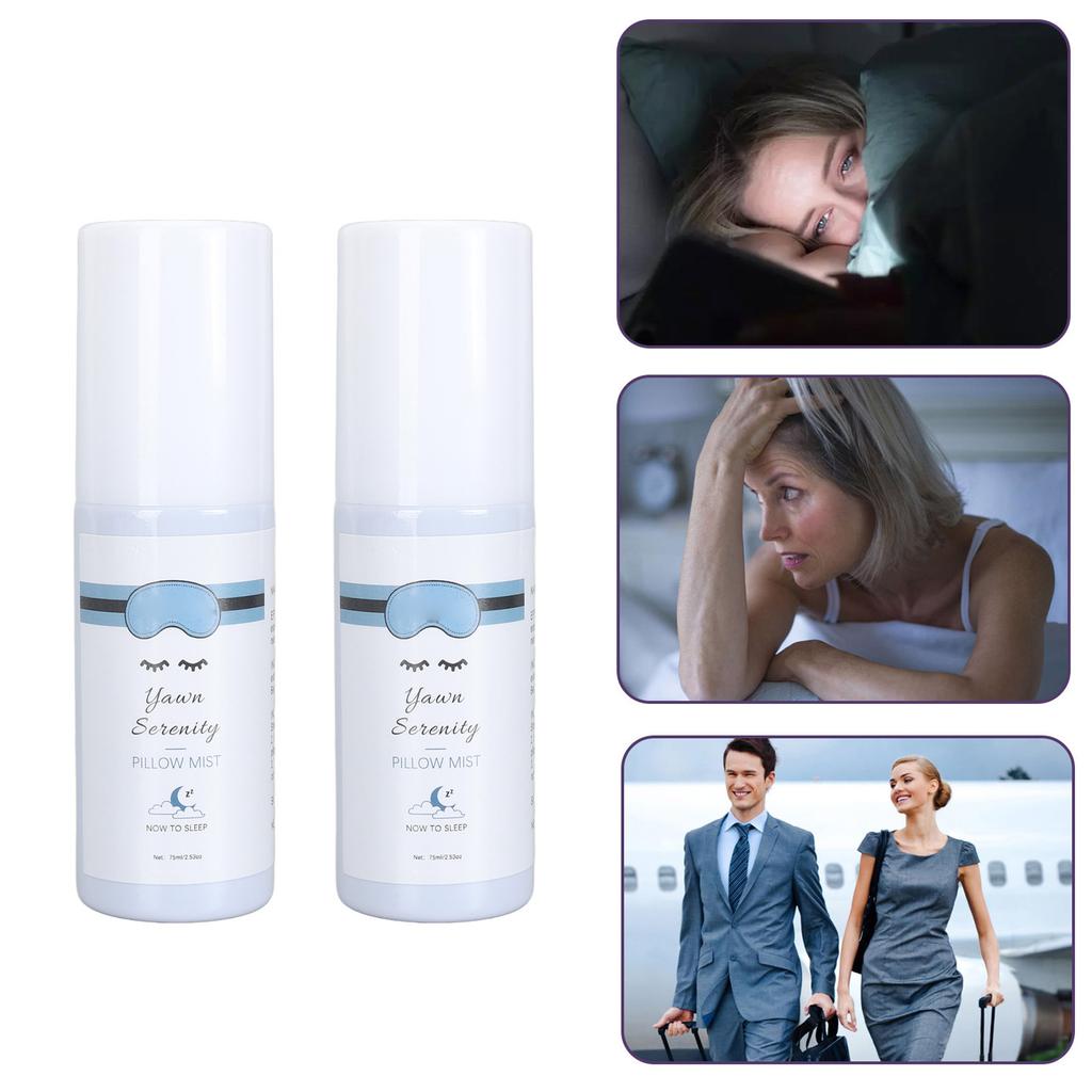 2pcs Pillow Sleep Spray Mist for Deep Sleep Stress Anxiety Relief Fine Mist Instant Lavender Sleep Aid Spray 75ml