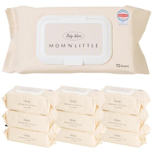 MomnLittle Baby Wipes, Thick, 72 Sheets X 10 Packs, Unscented, with Lid, Made with 99.4% Pure Water, Perfect for Hand and Mouth Wipes, Wet Wipes, and