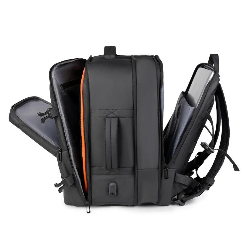 Sac à dos unisexe intelligent multicouche - Port USB, Zones humide/sèche et Compartiment à chaussures, Oxford léger pour le travail/voyage/usage quotidien