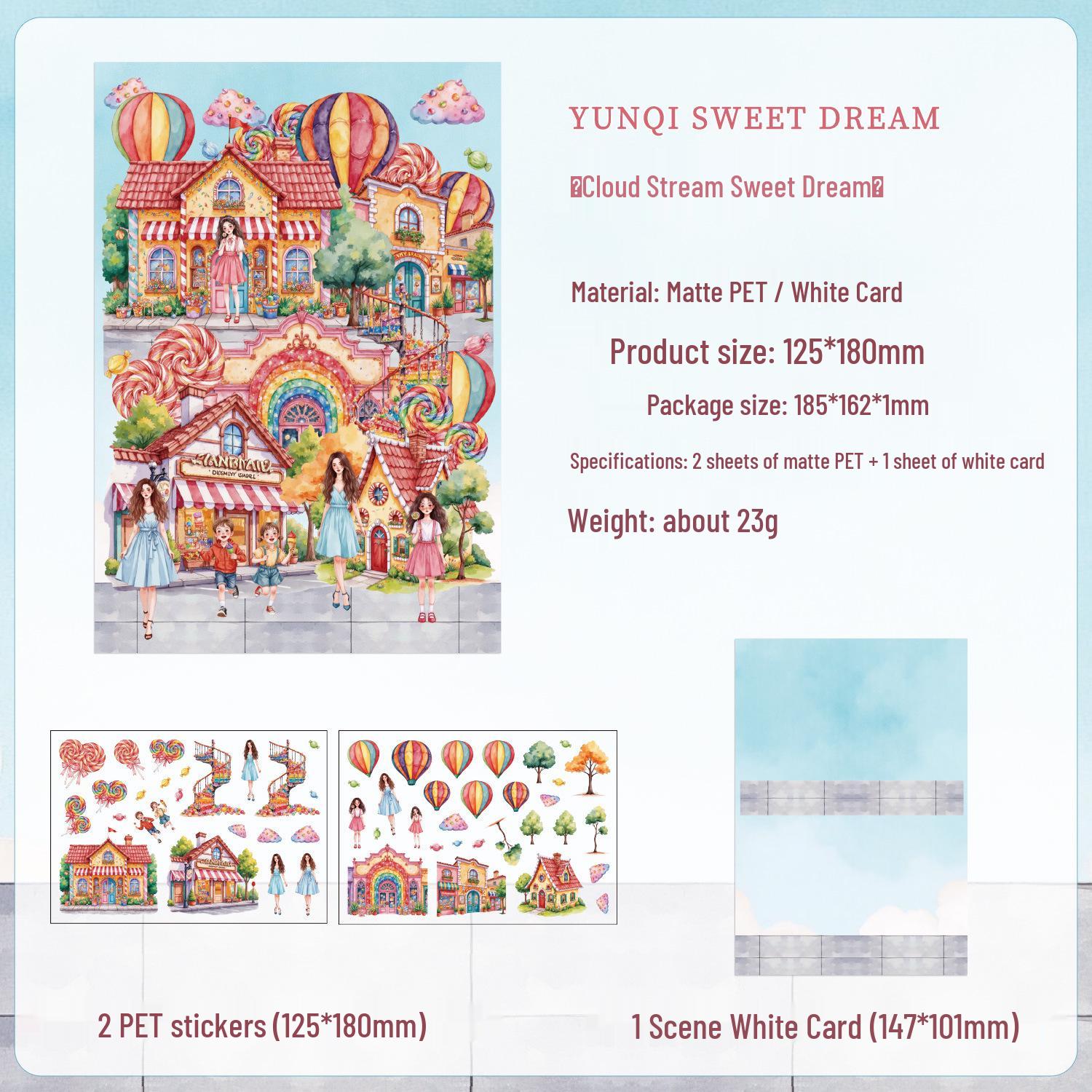 Набор стикеров для ведения дневника ZABC Dreamscape: Материалы для коллажа «Пейзажи» - 4 дизайна