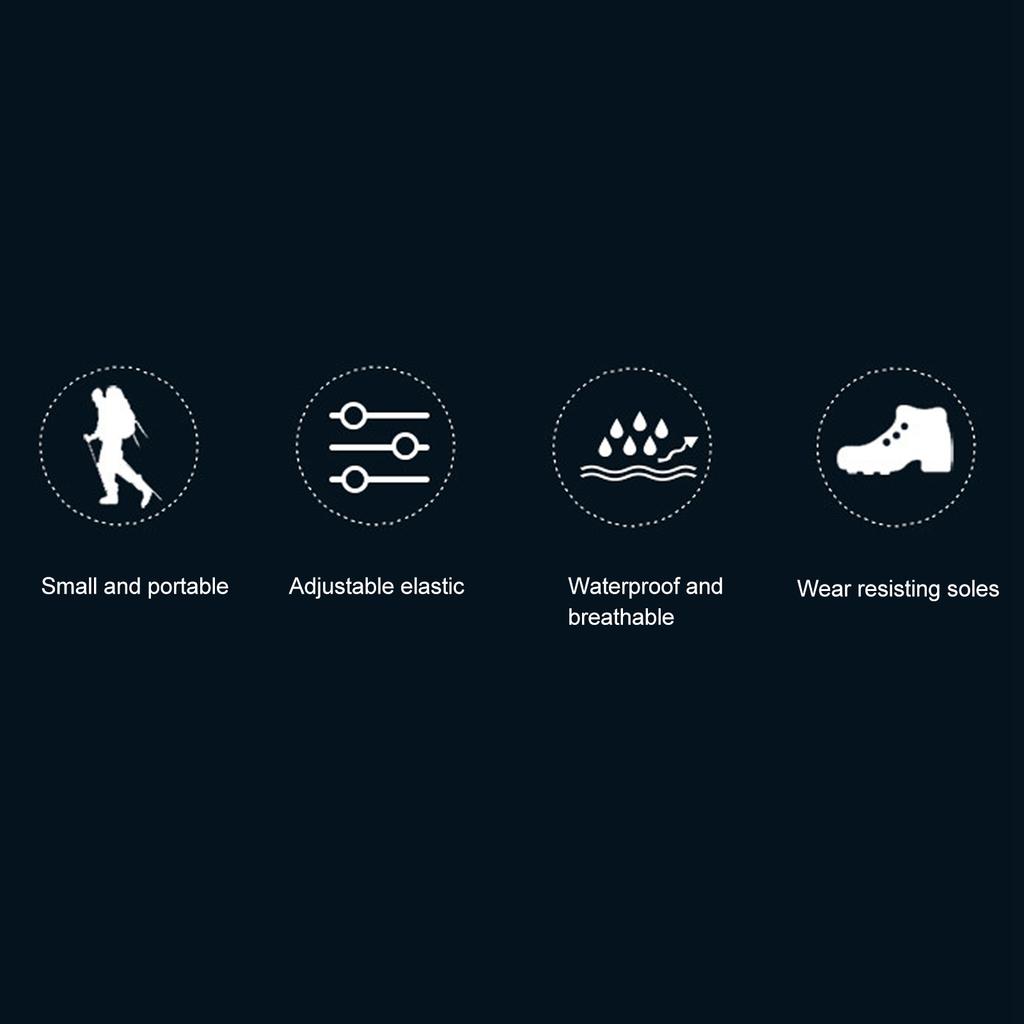 1 Pair Snow Shoes Boots Covers with Reflector Waterproof Windproof Non Slip Rain Boot Covers for Hiking Climbing Black