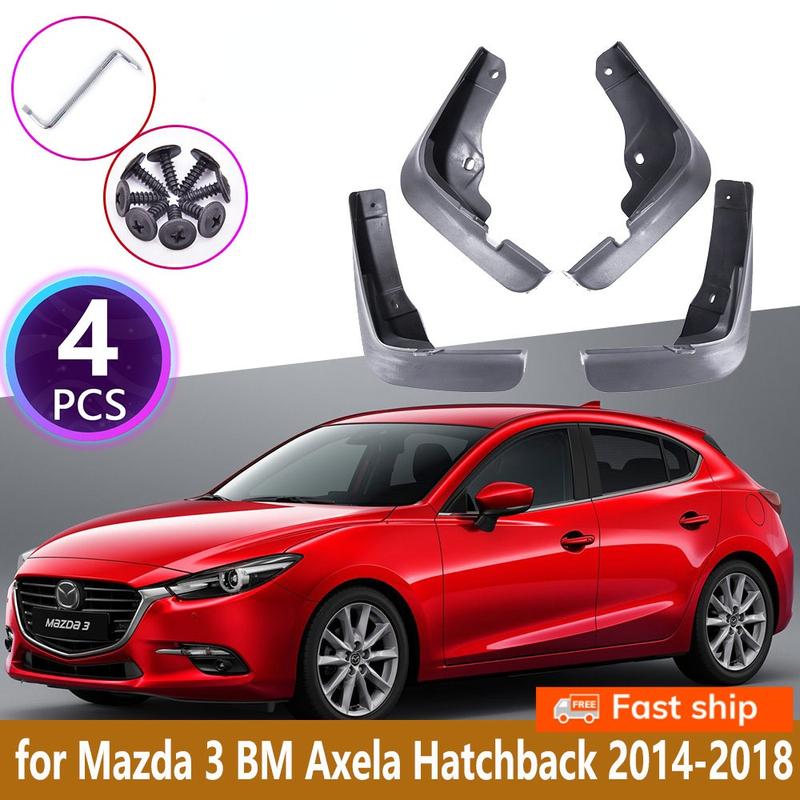 4PCS Car Mudguards For Mazda 3 BM Axela Hatchback 2014 2015 2016 2017 2018 Cladding Splash Mud Flaps Mudflap Wheel Accessories