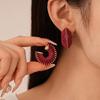 Retro Inspired Leather Ear Studs for Women C Shaped Threaded Geometric Earrings Trendy and Minimalist Earwear Jewelry