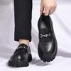 Trendy Casual Shoes Men's Business Formal Slip-On Large Size Leather Shoes Round Toe Rubber Outsole Comfortable Wear