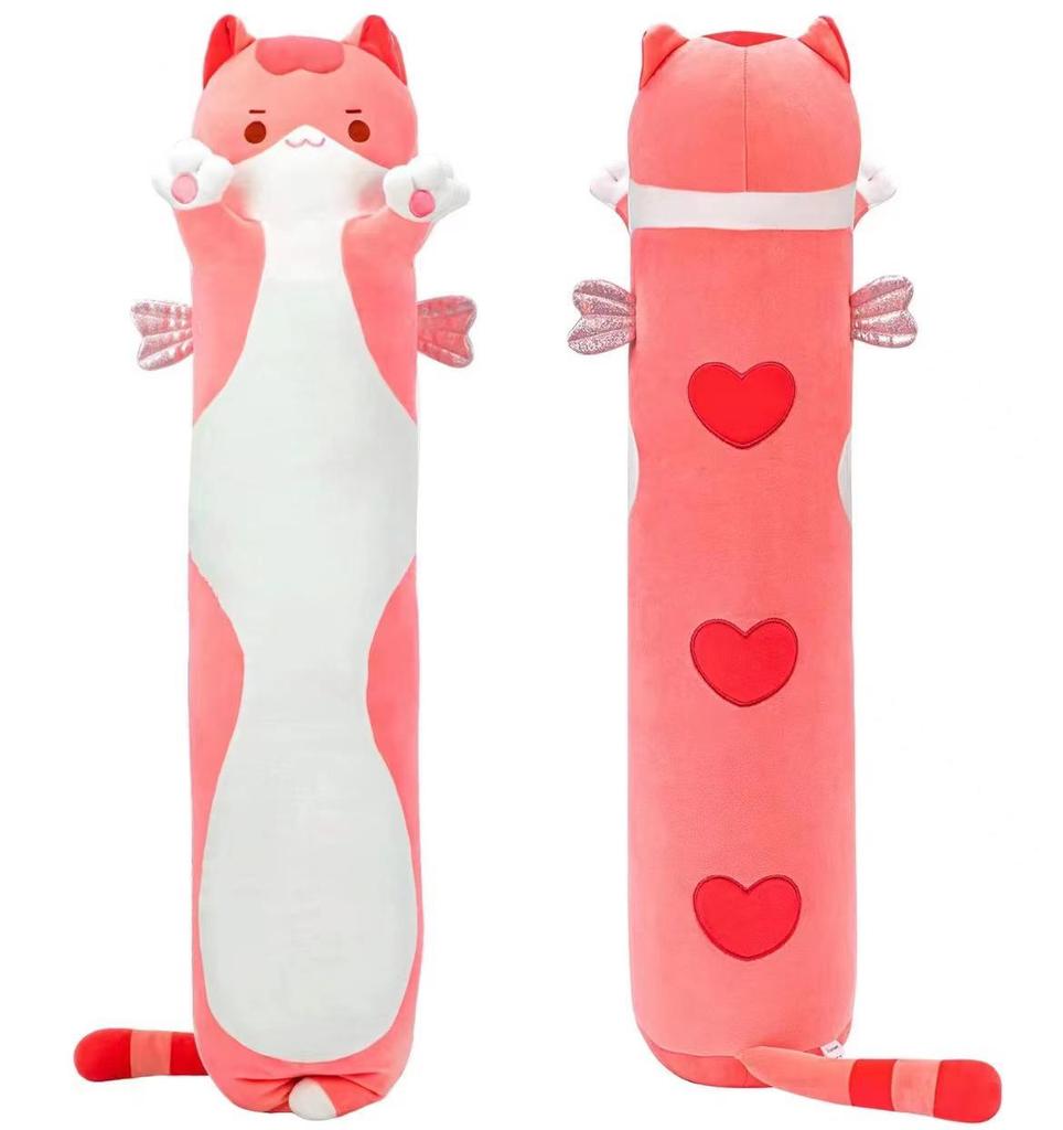 Colorful Cat & Salamander Halloween Pillow - Cute Long Strip Cushion for Couples