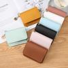 Korean Style Women's Solid Color Multi-Card Wallet with Zipper Coin Compartment.