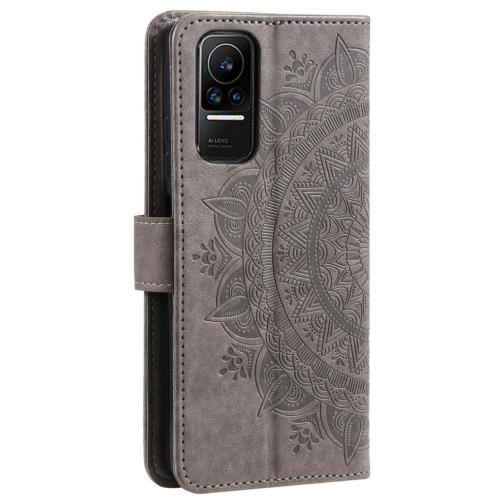 For Xiaomi 13 Lite/Civi 2 5G Imprinted Mandala Flower Pattern Leather Phone Case Wallet Stand Phone Cover with Strap