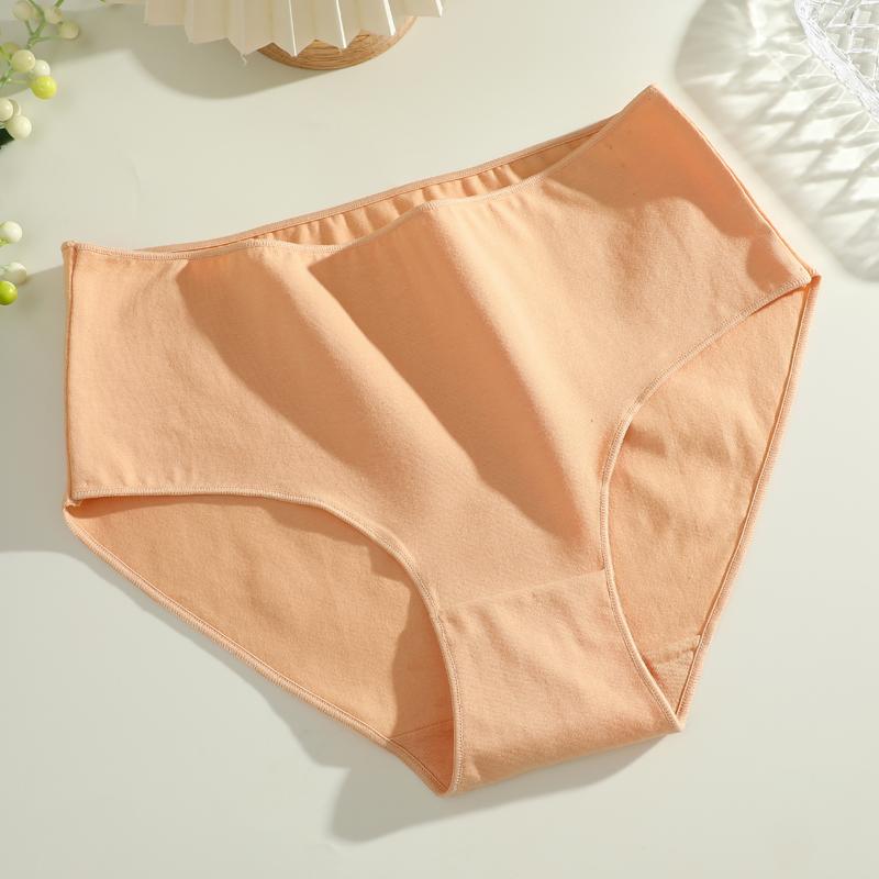 

1pcs Women s High Waisted Plus Size Cotton Solid Color Underwear, Fashionable, Breathable, Soft and Comfortable Women s Underwear XXL бежевий