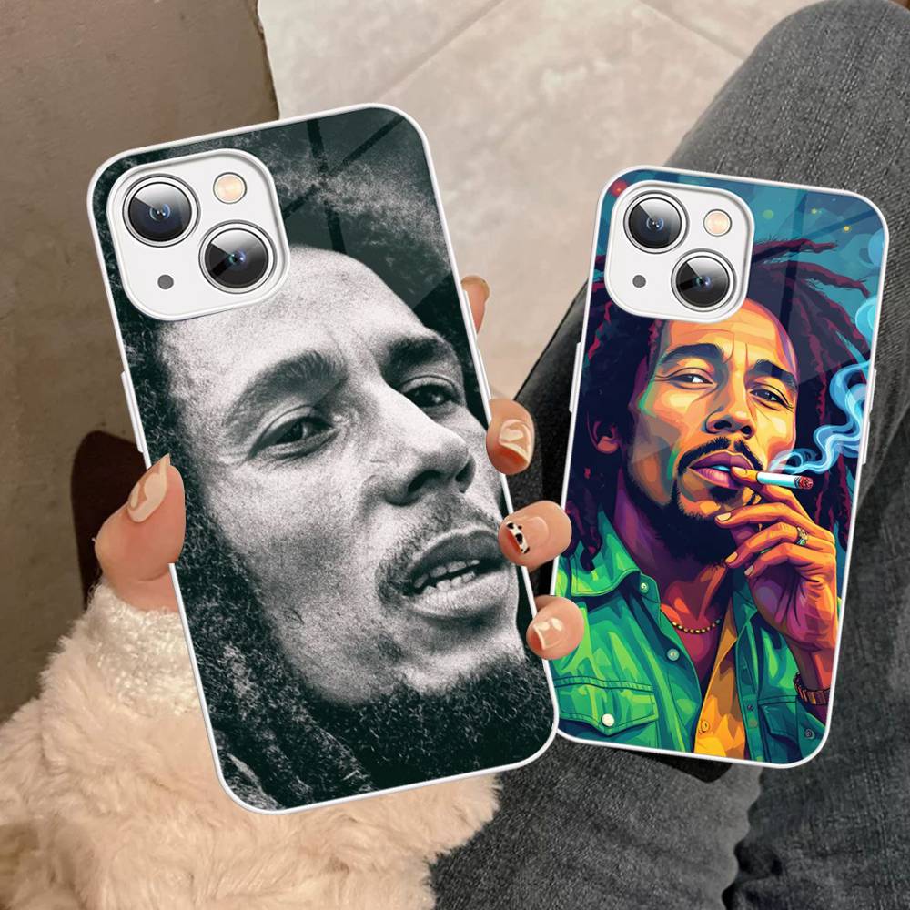 Singer Bob M-Marley Tempered Glass For Iphone 14 13 12 11 Pro Mini XS MAX 14Plus X XS XR Cover