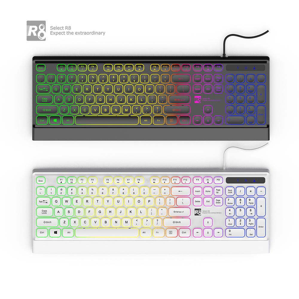 104 Keys Gaming Keyboard Wired Keyboard With RGB LED Back Light Middle Size Keyboard for PC Gamer