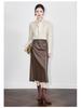 Tencel Wool Rabbit Ear Collar Lace-up Long Sleeve Women's Shirt for Autumn/Winter