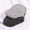 New retro fashion striped beret women's spring thin big head circumference showing face small versatile forward hat